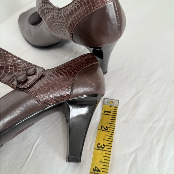 Sofft Since 1997 Women’s Mary Jane Peep-Toe Mid Heel Brown Shoes Size 8M VTG - Picture 10 of 14